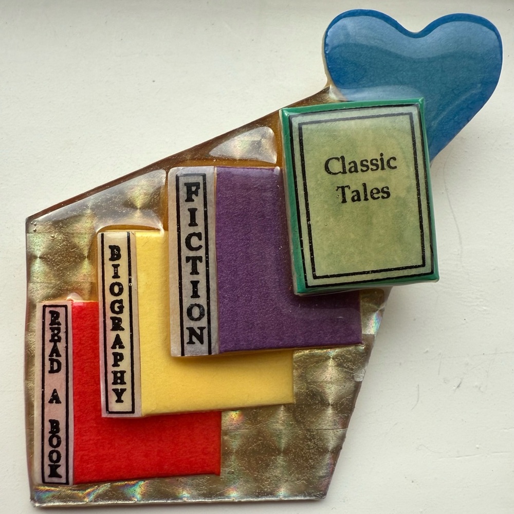 Lucinda Colorful Book-Themed Brooch